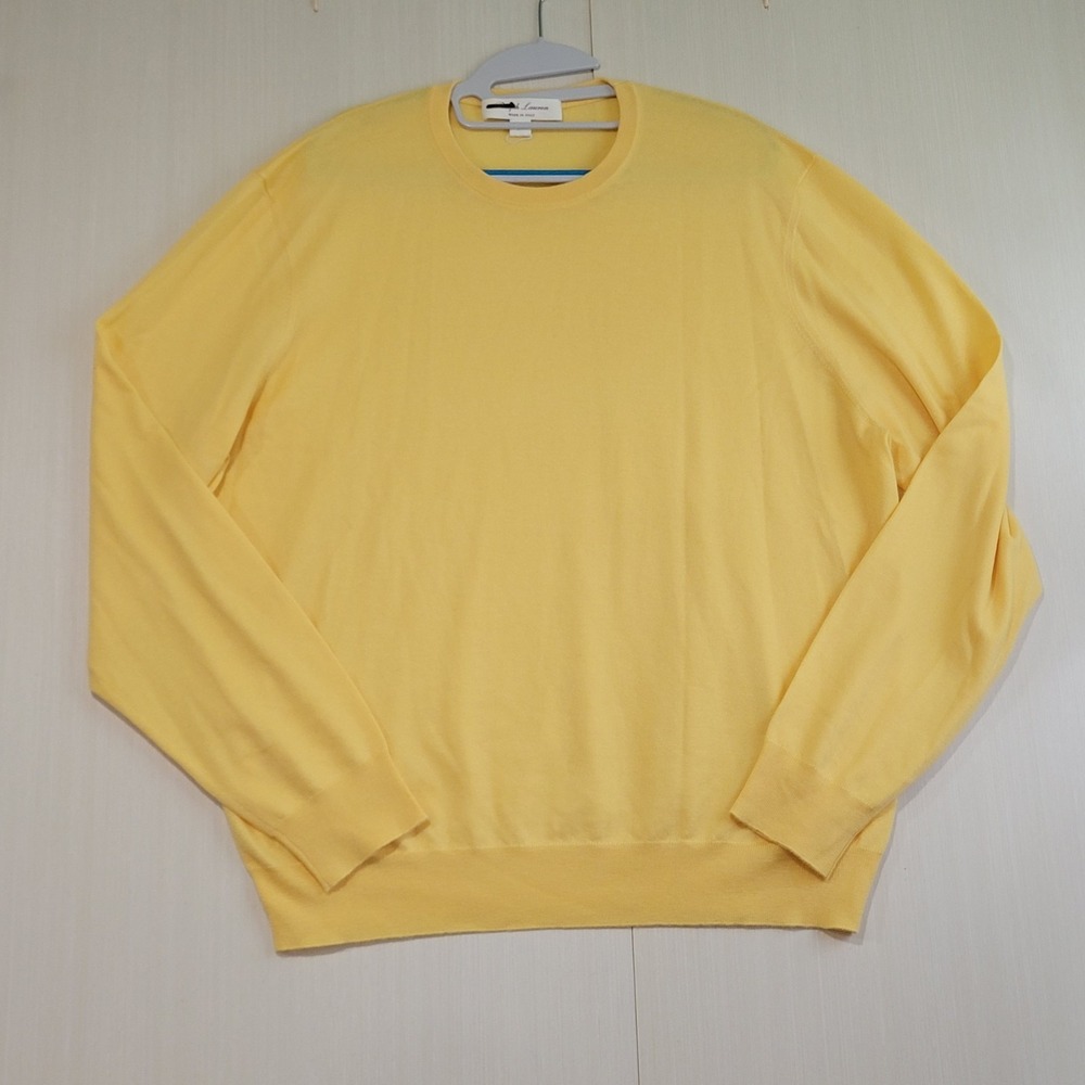 Ralph Lauren Purple Label Fine Cashmere Crewneck Sweater Mens‎ XXL Yellow $995
